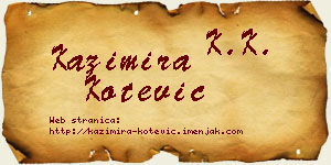 Kazimira Kotević vizit kartica